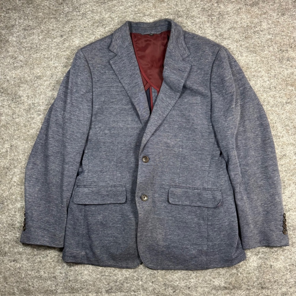 Bonobos Lanificio Fortex Slim Fit Blazer Jacket Mens 40R Blue Knit Unstructured